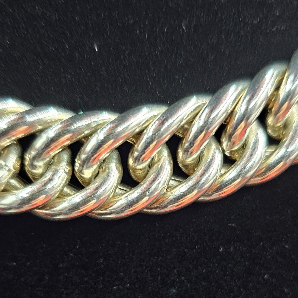 925 Sterling Silver Italian Cuban Link Necklace 16” Heavy Solid 76g - Picture 2 of 5